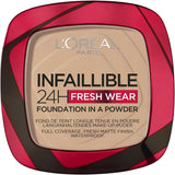 L'Oréal Paris Powder Foundation, Full Coverage, Mattifying, Heat and Humidity Proof, Sweat-Proof, Infallible, True Beige, 1G