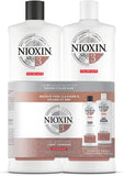 NIOXIN System 3 Duo Pack, Cleanser Shampoo + Scalp Therapy Revitalising Conditioner (1L + 1L), for Coloured Hair with Light Thinning