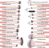 MAANGE Makeup Brushes 20Pcs Makeup Brush Set Premium Synthetic Foundation Face Powder Blush Concealers Make up Brushes Sets with Gift Box（Champagne)