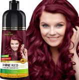 Herbishh Hair Color Shampoo for Gray Hair – Natural Hair Dye Shampoo – Colors Hair in Minutes – Long Lasting–500 Ml – 3-In-1 Hair Color – Ammonia-Free (Wine Red)