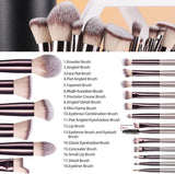 BS-MALL Makeup Brushes Premium Synthetic Foundation Powder Concealers Eye Shadows Silver Black Makeup Brush Sets(18 Pcs)