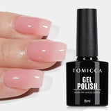 TOMICCA Jelly Gel Nail Polish -Sheer Pink Translucent Gel Nail Polish Soak off UV LED Nude Gel Polish for DIY Manicure Home Salon Nail Art 8Ml