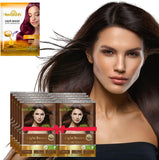 Herbishh Hair Color Shampoo for Grey Hair – All Natural Hair Dye Shampoo with Bio-Active Ingredients – Long Lasting Color – Travel-Friendly Pack (10 X 30Ml Sachets) + 1 Pack Hair Mask Sachets (Chestnut Brown)