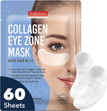 Purederm Collagen under Eye Mask (60 Sheets) - under Eye Patches Dark Circles and Puffiness - Rich Collagen Eye Zone Gel Mask Reduce under Eye Bags, Creases, Fine Lines - Eye Zone Patches for Moisturizing, Hydrating, Uplifting, Illuminating