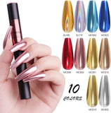 Chrome Nail Powder Pen - Air Cushion Nail Powder Pen with Mirror Effect Glitter Nail Art Pens Eyeshadow Pens