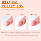 Beetles Jelly Gel Nail Polish Set 6 Colors Aesthetic Nude Shimmer Giltter Nails Withe Pink Gel Polish Kit Translucent Soak off Uv Nail Gel Diy Manicure 2023 New Nail Trend