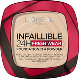 L'Oréal Paris Powder Foundation, Full Coverage, Mattifying, Heat and Humidity Proof, Sweat-Proof, Infallible, Ivory