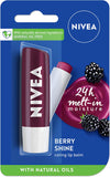 Nivea Lip Care Fruity Shine, Blackberry, 4.8G