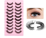 Eyelashes False Lashes Natural Look Transparent Band Eyelash Strips Eyelashes 3D Fake Lashes Soft Reusable Eye Lash 10 Pairs (Y-001)