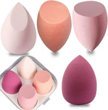 Uandhome Makeup Sponge Blender Set 4 Pack, Blender Beauty Foundation Blending Sponge with Case, Professional Beauty Makeup Set for Cream, Powder and Liquid