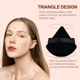 Flytianmy 9Pcs Triangle Powder Puffs, Face Makeup Puff for Body Loose Powder Beauty Makeup Tool Black