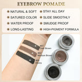 VERONNI Eyebrow Cream,Brow Color Long Lasting Waterproof Eyebrow Pomade Gel,Eyebrows Enhancers Smooth Eye Brow Makeup 0.75Oz（#01 Dark Brown)）