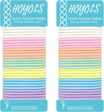 HOYOLS 4Mm Hair Elastics Bands, Ponytail Holder No Metal Snag Free Hair Ties for Girls Women Thick Hair Assorted Color, Hair Accessories Pink Blue Yellow White - 56 Count (Baby Color)