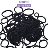 WKJHO 120PCS Multicolour Hair Ties for Women Girl,Black Elastics Hair Ties No Damage Ponytail Holder for Thick/Thin Hair Accessories,Soft Cotton Cloth Seamless Hair Bands