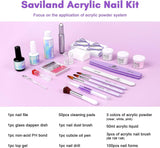 Saviland Acrylic Nail Kit with Drill - Clear/White/Pink Acrylic Powder and Liquid Set with Acrylic Nail Brush Nail Drill Kit PH Bond Top Gel Acrylic Nail Tools for Beginners DIY Acrylic Nail Extension