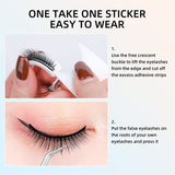 Reusable Self Adhesive False Eyelashes No Glue or Eyeliner Lashes Eyelashes Easy to Put on Non-Slip Waterproof Self Sticking False Lashes for Women 2 Pairs (F12)