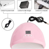 Mini 36W UV Light Nail Lamp, Portable 12 LED Nail Curing Lamp Nail Dryer with LED Display, Nail Art Tools with 30S/60S/90S Timer Setting for Manicure Gel Nail Polish Fingernail & Toenail Gel (Pink)