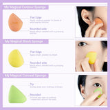 Jessup Makeup Sponge Blender Set 5Pcs Cosmetic Puff Non Latex, Soft, Flawless for Liquid Cream Powder SP010