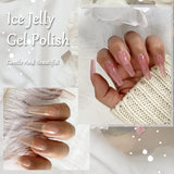 Vnicesli Icy Jelly Gel Nail Polish Set, 8 Colors Nude Gel Polish Kit Transparent Milky White Sheer Light Pink Nude Nail Polish Soak off Translucent Nail Polish French Manicure Nail Varnish Home Salon