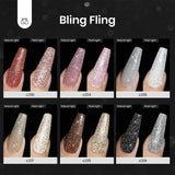 Beetles Gel Polish Reflective Glitter Gel Nail Polish Set, 6 Colors Spring Summer Holographic Sparkle Glitter Gel, Flash Diamond Sliver Gold Black Red UV LED Soak off Manicure Kit for Women Girls