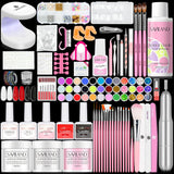 Saviland Acrylic Nail Kit with Drill – Nail Kit Acrylic Set for Nails Extension with Acrylic Powder and Liquid Set Acrylic Nail Brush Builder Nail Gel Portable U V Light for Nails Kit Set for Home DIY