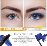 VERONNI Waterproof Blue Mascara Lengthening Mascara,Long-Lasting Lifts and Extends Lash Length, Clump Resistant, Non-Smudge Eyelash Extension Curl Mascara Makeup (03-Blue)