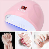 Mini 36W UV Light Nail Lamp, Portable 12 LED Nail Curing Lamp Nail Dryer with LED Display, Nail Art Tools with 30S/60S/90S Timer Setting for Manicure Gel Nail Polish Fingernail & Toenail Gel (Pink)