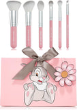 Spectrum Collections Disney 6 Piece Giftable Makeup Brush Set for Cheeks, Eyes and Brows Made from Synthetic Taklon Hair, Thumper