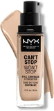 NYX Professional Makeup Can'T Stop Won'T Stop Full Coverage Liquid Foundation - 18 Deep Sable