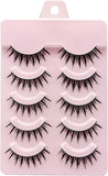 Folmywy False Lashes 5 Pairs 3D Faux Mink Lashes Comfortable Soft Natural Layered Effect Reusable Handmade Women’S Makeup Wedding Party