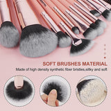 Makeup Brushes, MAANGE 20Pcs Makeup Brush Set Premium Synthetic Foundation Face Powder Blush Concealers Make up Brushes Sets with Gift Box（Pink)