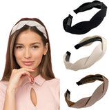 3 Pcs Women Cross Hairbands Vintage Hairband Fabric Knot Hairbands Set Twist Headbands Elastic Hair Accessories(Multicolor7)