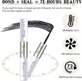 Lash Bond and Seal 10ML B&Q Eyelash Bond and Seal for Lash Clusters Long Lasting Bond and Seal Lash Glue Hold 48-72 Hours Waterproof Cluster Lash Glue Mascara Wand Bond and Seal (Black,10Ml)