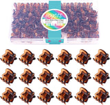 Hoyols 48 Pcs Small Mini Clips for Hair, Tiny Jaw Hairclip Brown Hair Claw Clip for Makeup Thin Short Fine Strong Grip for Women Girls Hair Styling Clamp Plastic Hair Accessories No Slip Bulk 48 Pcs (Amber Color)