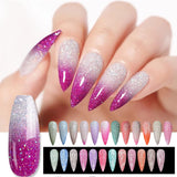 VERONNI Color Changing Gel Nail Polish,12 Colors Temperature Changing Colors Nail Gel Polish Set,Reflective Glitter Mood Changing Gel Nail Polish Nail Art Manicure DIY at Home