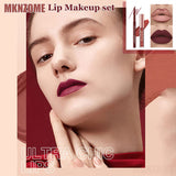 MKNZOME 12Pcs Lip Liner and Lip Gloss Set, Matte Liquid Lipstick Makeup Set Waterproof Long-Lasting Velvet Lipgloss Lipliner Make up Gifts for Women Teenage Girls Birthday Valentine'S Day Xmas