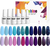 Vishine 24Pcs Gift Set Gel Nail Polish Kit Soak off UV LED Nail Gel Polishes for Nail Art 8 ML/PC Pack of 24 Pretty Colors Series Kit 002