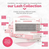 Renata Beauty 10D NATURAL Look [D Curl] Individual False Lashes – Multipack 80Pcs Lash Clusters 10-13Mm – DIY Faux Lash Extension Kit for Professional and Home Application – Superb Natural Style