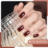 GAOY Jelly Brown Gel Nail Polish of 6 Transparent Nude White Dark Red Colors Sheer Gel Polish Kit for Salon Gel Manicure and Nail Art DIY at Home