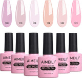 AIMEILI Soak off UV LED Gel Nail Polish Multicolour/Mix Colour/Combo Colour Set of 6Pcs X 10Ml - Kit Set 31