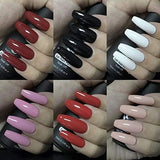 MAGIC ARMOR Gel Nail Polish Set Classic 6 Colors Nail Polish Soak off UV LED Gel Nail Polish Wine Red Black White Pink Red Nude Kit Professional Nail Salon Design - Classic Series 7ML