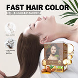 Herbishh Hair Color Shampoo for Grey Hair – All Natural Hair Dye Shampoo with Bio-Active Ingredients – Long Lasting Color – Travel-Friendly Pack (10 X 30Ml Sachets) + 1 Pack Hair Mask Sachets (Chestnut Brown)