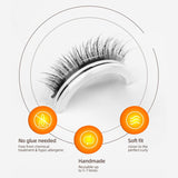 Reusable Self Adhesive False Eyelashes No Glue or Eyeliner Lashes Eyelashes Easy to Put on Non-Slip Waterproof Self Sticking False Lashes for Women 2 Pairs (FH-3)