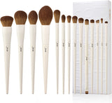 Jessup Makeup Brushes 14Pcs Makeup Brush Set Premium Synthetic Powder Foundation Contour Blush Concealer Eye Shadow Blending Liner Make up Brush Kit Light Grey T329