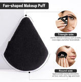 12 Pieces Triangle Powder Puff MAGEFY Makeup Puff Soft Powder Puffs for Face Eye Body Cosmetic Foundation Setting Powder Puff Makeup Tool Black