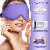 Cavoilu Sleep Mask, Weighted Eye Mask for Sleeping, Microwave Warm Eye Compress Moist Heat Eye Mask for Dry Eyes, Dark Circles and Puffiness, Lavender Heated Eye Mask for Home Office