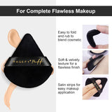 12 Pieces Triangle Powder Puff MAGEFY Makeup Puff Soft Powder Puffs for Face Eye Body Cosmetic Foundation Setting Powder Puff Makeup Tool Black