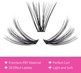 Cluster Lash Glue 10ML Lash Black Bond & Clear Bond Lash Cluster Glue for Individual Lashes Long Lasting Hold 48-72 Hours Waterproof Dual Sided Mascara Wand Bond 2 in 1…