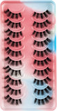 Half Mink Lashes Clear Band Half False Eyelashes Look like Individual Clusters Fluffy Faux Mink Lashes Natural Look 10Pairs False Lashes (AF03)