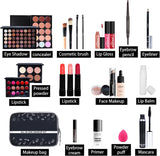 37 Pcs All-In-One Makeup Set Teenage Gift Essential Starter Kit Lip Gloss Blush Brush Eyeshadow Palette Highly Pigmented Cosmetic Palette with Travel Carry Cosmetic Bag